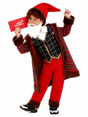 Kinder Weihnachten Kostüm mit rotem Karomuster Weihnachtsmann-Outfit Weihnachtsfeier Schulfest-Auftrittskostüm