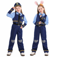 Kinder Mädchen Zootopia‌ Judy Hopps Kleid Cosplay Halloween Karneval Kostüm