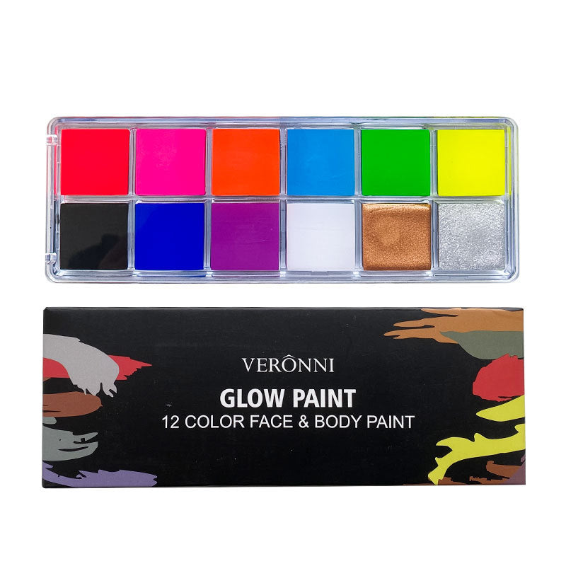 12-Farben Körperschminke Set auf Ölbasis (42 g) – Langanhaltendes Make-up für Fasching, Halloween & Cosplay