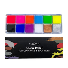 12-Farben Körperschminke Set auf Ölbasis (42 g) – Langanhaltendes Make-up für Fasching, Halloween & Cosplay