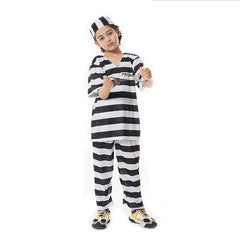 Sträflingskostüme Kinder Junge Herren Häftlingskleidung Gefangener Kostüme Cosplay Mottoparty
