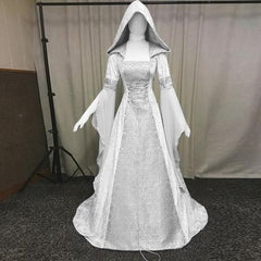 Damen Mittelalter Kleid Langarm Gothic Viktorianischen Königin Mittelalterkleid Kostüm Renaissance Kleid
