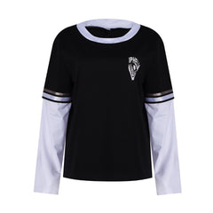 Damen Addams Mittwoch schwarz T-Shirt Halloween Karneval Outfits