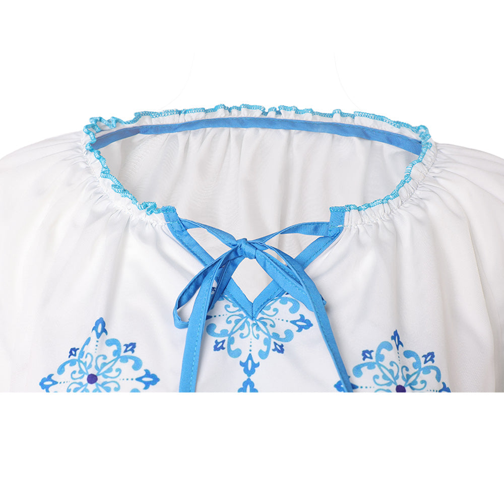 Damen ABBA Anni-Frid Synni Lyngstad Shirt Cosplay Kostüm Halloween Karneval Party Anzug Retro Style