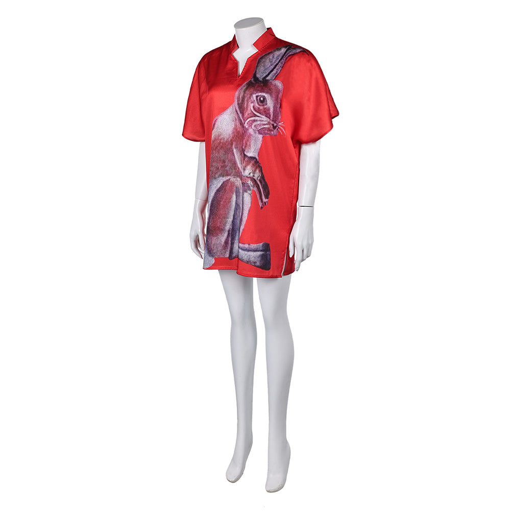 Damen ABBA Cosplay Kostüm Outfits Halloween Karneval Anzug Agnetha Faltskong Retro Style T-Shirt Kleid