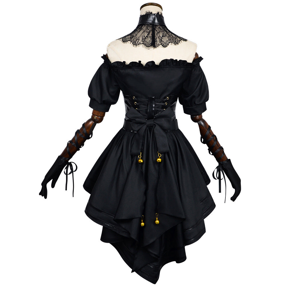 Damen Ani Kleid Cosplay Kostüm  Gothic Kleid Halloween Karneval Party Anzug