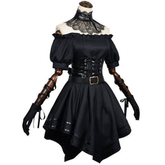 Damen Ani Kleid Cosplay Kostüm  Gothic Kleid Halloween Karneval Party Anzug
