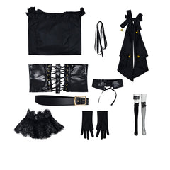 Damen Ani Kleid Cosplay Kostüm  Gothic Kleid Halloween Karneval Party Anzug