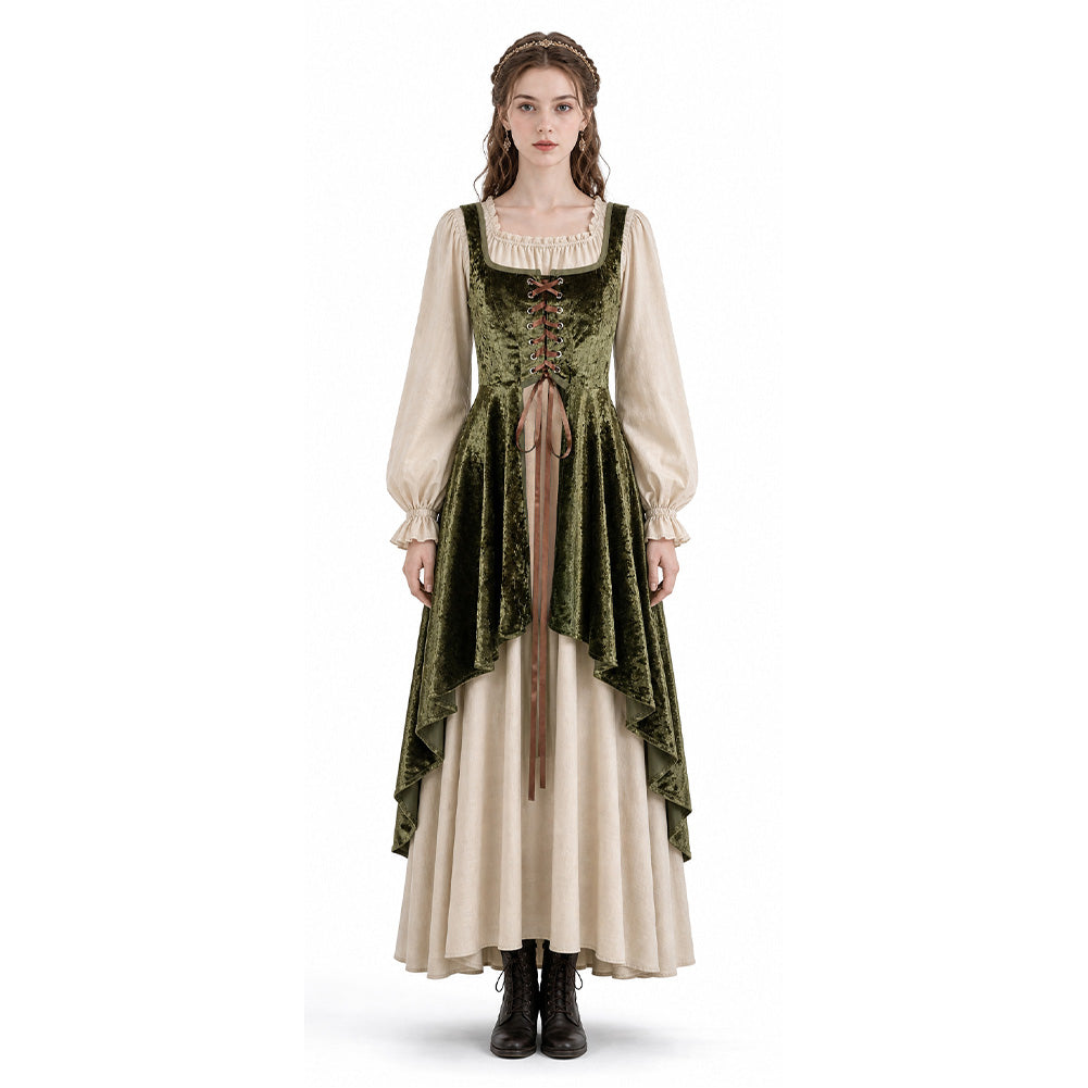 Damen Cosplay-Kostüm Halloween Karneval Party-Outfit Piratenkleid Mittelalter Kleid