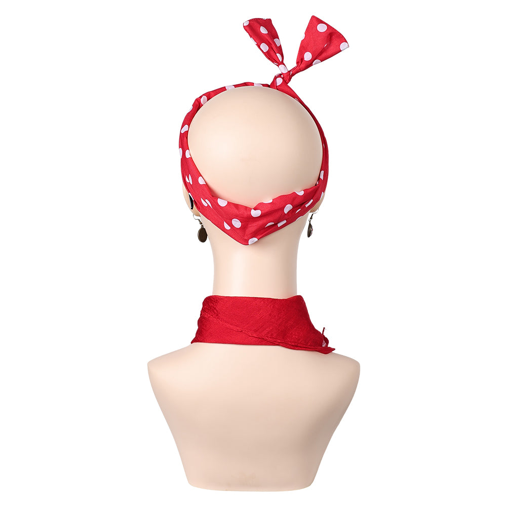 Damen Grease eforpretty 1950's Cosplay Stirnband Halloween Karneval Kostüm Zubehör Rot Anzug Accessoire   