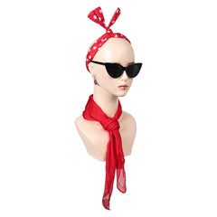 Damen Grease eforpretty 1950's Cosplay Stirnband Halloween Karneval Kostüm Zubehör Rot Anzug Accessoire   