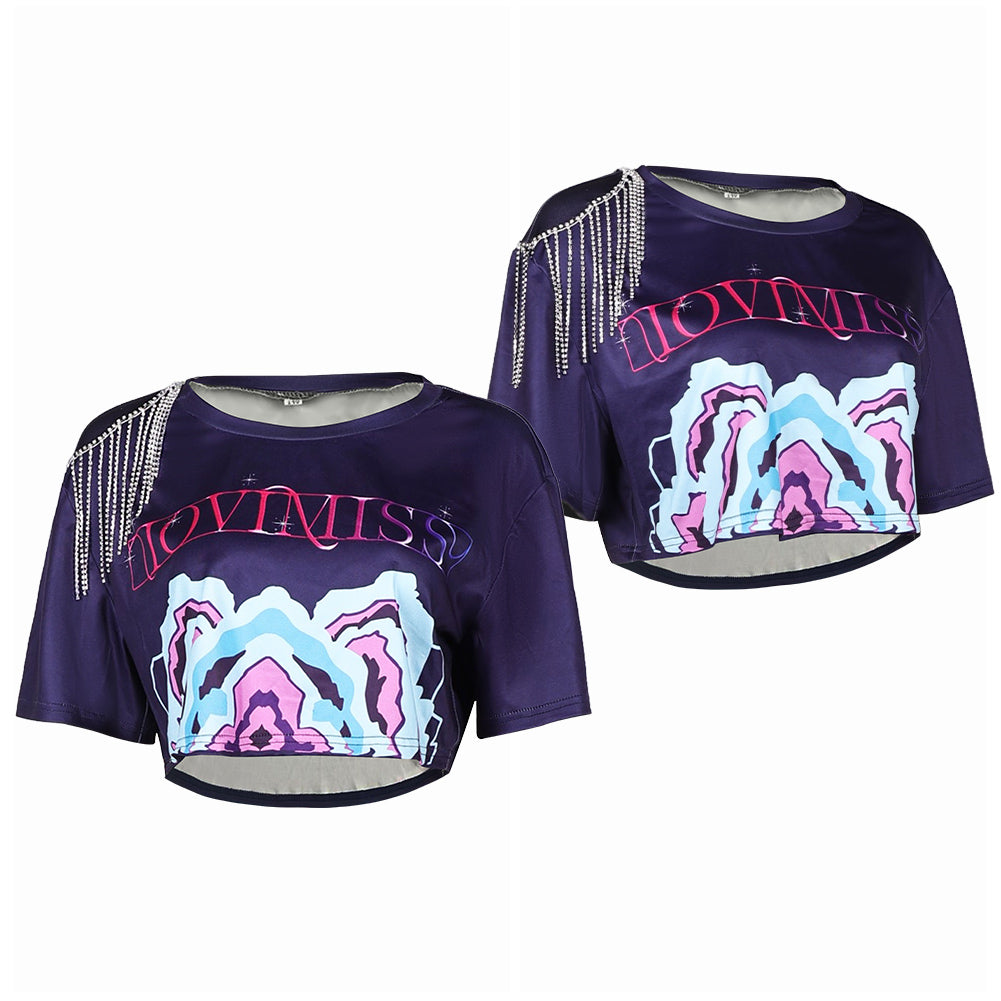 Damen Huntrix Kpop Demon Hunters Mira T-Shirt Cosplay Kostüm Halloween Karneval Party Anzug cosplay
