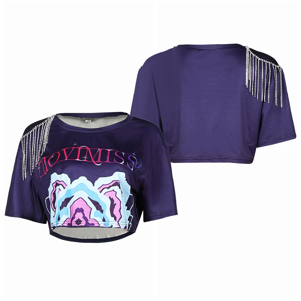 Damen Huntrix Kpop Demon Hunters Mira T-Shirt Cosplay Kostüm Halloween Karneval Party Anzug cosplay