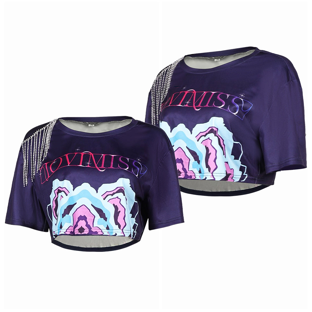 Damen Huntrix Kpop Demon Hunters Mira T-Shirt Cosplay Kostüm Halloween Karneval Party Anzug cosplay