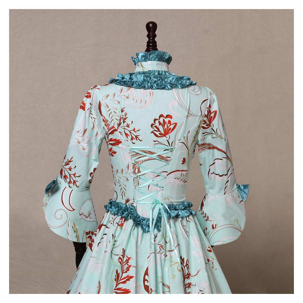 Damen Langärmliges Cosplay retro Langes Kleid Kostüm Outfits Halloween Karneval Anzug