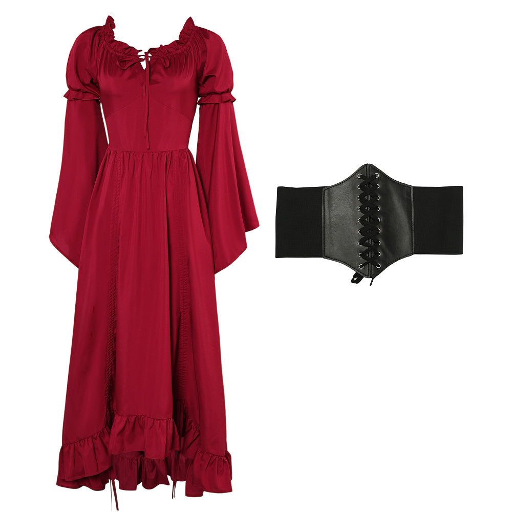 Damen Mittelalter Kleid Cosplay Kostüm Outfits Halloween Karneval Anzug