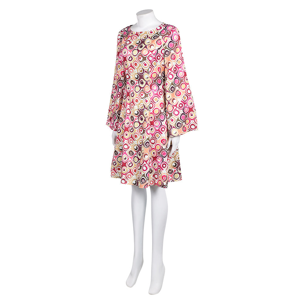 Damen Retro Hippie Kleid Cosplay Kostüm Halloween Karneval Party Anzug   