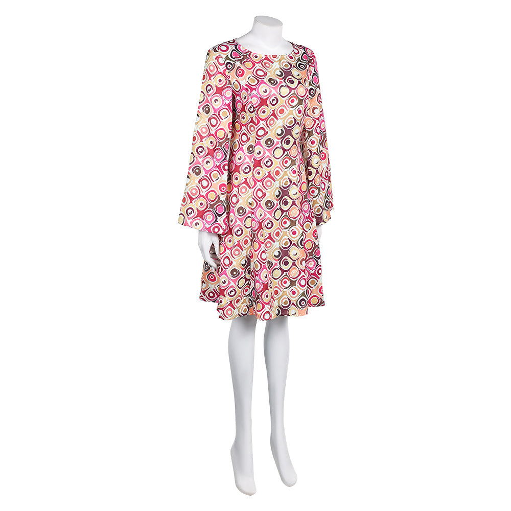 Damen Retro Hippie Kleid Cosplay Kostüm Halloween Karneval Party Anzug   