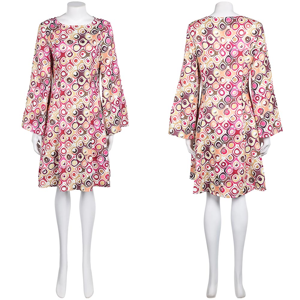 Damen Retro Hippie Kleid Cosplay Kostüm Halloween Karneval Party Anzug   