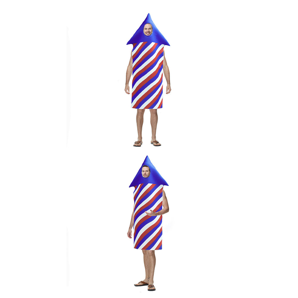 Erwachsene Schwamm Kostüm Cosplay Kostüm Halloween Karneval Party Anzug Unabhängigkeitstag gestreift Salut Kanone Digitaldruck