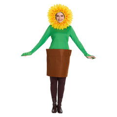 Erwachsene Sonnenblumen Cosplay Kostüm Halloween-Karnevalsparty-Anzug