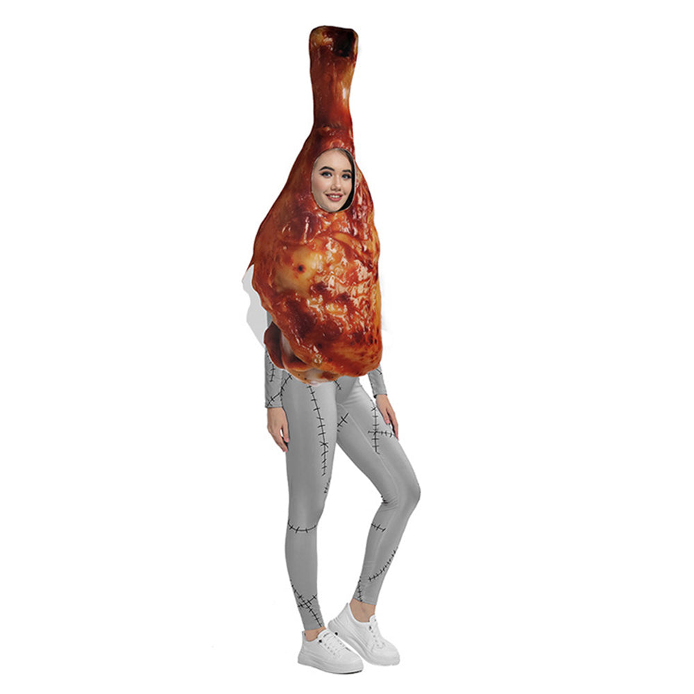 Erwachsene unisex Cosplay-Kostüm für Halloween, Karneval oder Partys Hähnchenschenkel