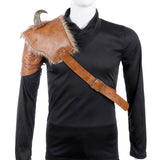 Mittelalterlicher Krieger Rüstung Kostüm Cosplay LARP Erwachsene PU Leder Braun Wikinger Schulter Rüstung