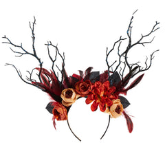 Gotik Halloween Karneval Kostüm Zubehör Halloween Blume Feder Haarschmuck
