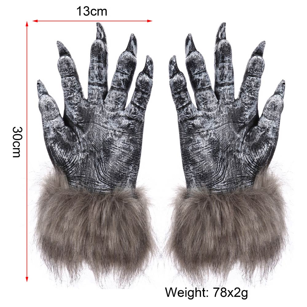 Halloween Karneval Kostüm Zubehör Werwolf Handschuhe Krallen
