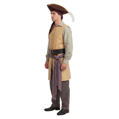 Herren gelb Kapitän Mittelalterliches Cosplay Kostüm Halloween Karneval Partys