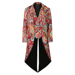 Herren Mittelalterlicher Punk Druck Schwanzrock Cosplay Bühnenauftritt Kostüm