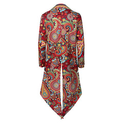 Herren Mittelalterlicher Punk Druck Schwanzrock Cosplay Bühnenauftritt Kostüm