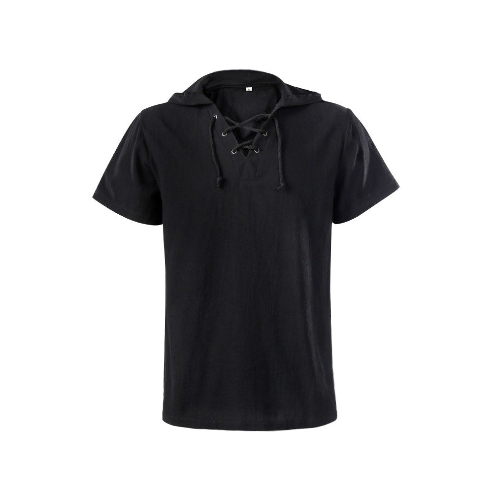 Herren mittelalterliches Sommer T-shirt kurze Ärmel Cosplay Kostüm Outfits Halloween Karneval Anzug