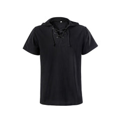 Herren mittelalterliches Sommer T-shirt kurze Ärmel Cosplay Kostüm Outfits Halloween Karneval Anzug
