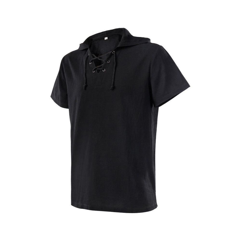 Herren mittelalterliches Sommer T-shirt kurze Ärmel Cosplay Kostüm Outfits Halloween Karneval Anzug