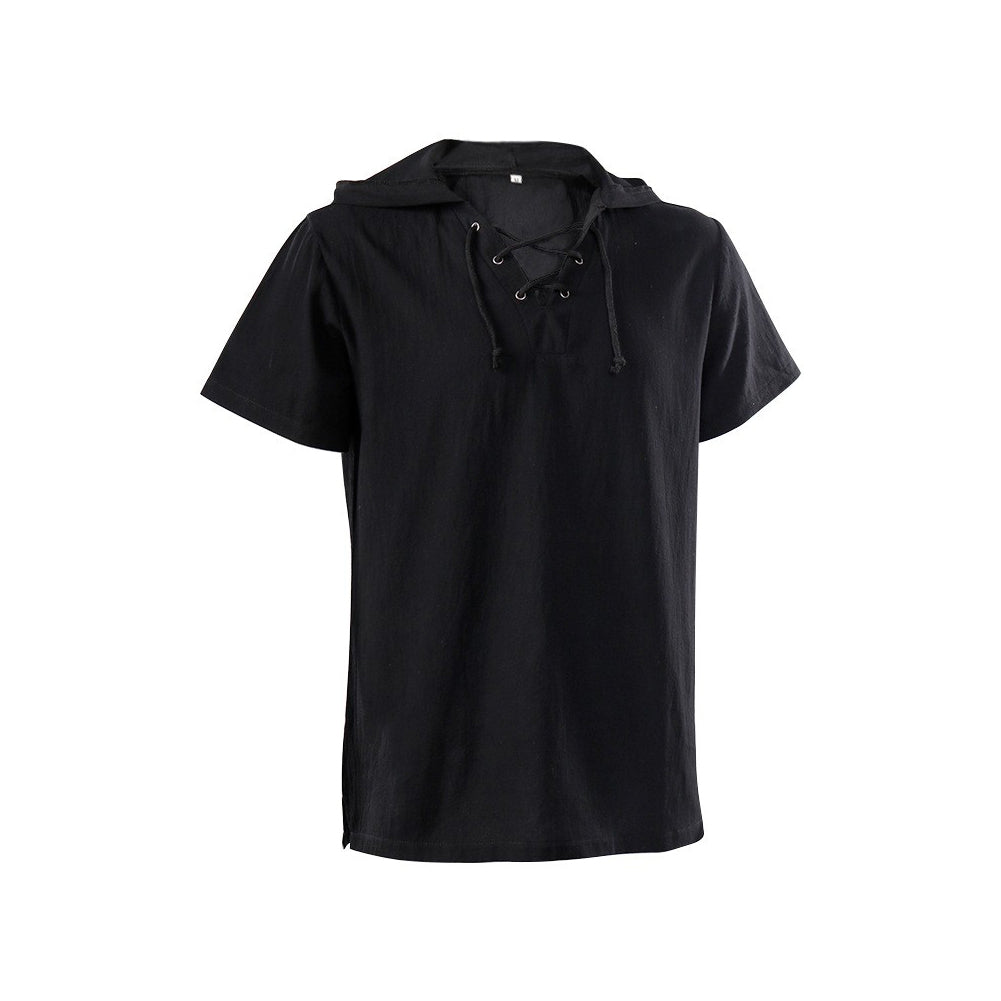 Herren mittelalterliches Sommer T-shirt kurze Ärmel Cosplay Kostüm Outfits Halloween Karneval Anzug