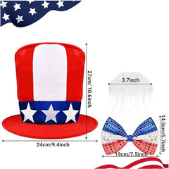 Independence Day Onkel Sam Pailletten Halloween Karneval Kostüm Zubehör