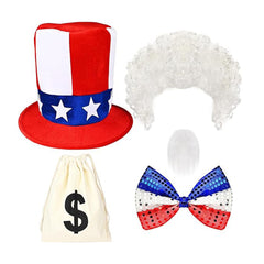 Independence Day Onkel Sam Pailletten Halloween Karneval Kostüm Zubehör