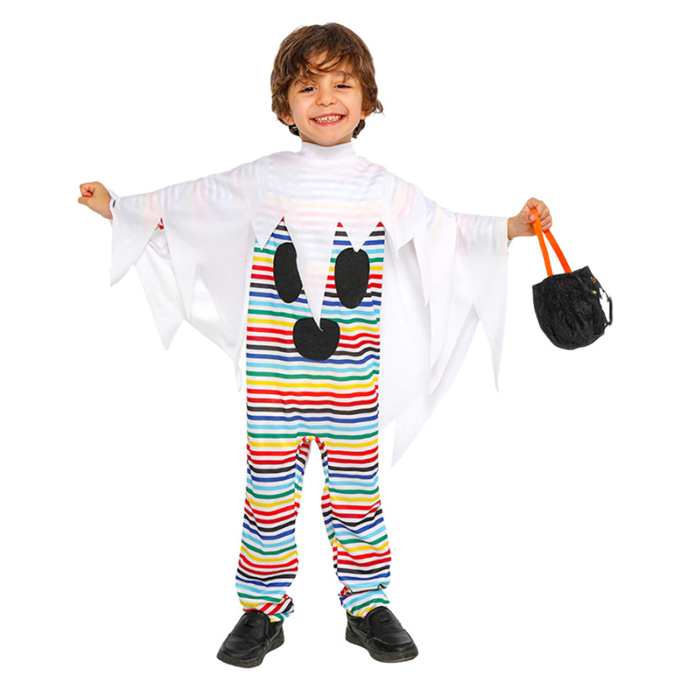 Kinder Cosplay Kostüm Halloween Karneval Party Anzug Kleines Gespenst Farbe Bar Ghost