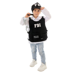 Kinder Cosplay Kostüm Outfits Halloween Karneval Anzug Kinder Polizei FBI