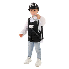 Kinder Cosplay Kostüm Outfits Halloween Karneval Anzug Kinder Polizei FBI