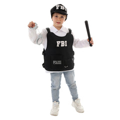 Kinder Cosplay Kostüm Outfits Halloween Karneval Anzug Kinder Polizei FBI