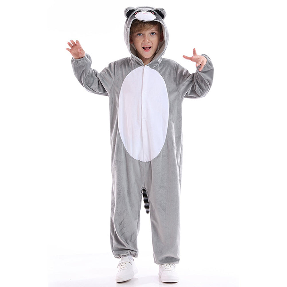 Kinder Jumpsuit Waschbär Cosplay Kostüm Outfits Halloween Karneval Anzug
