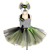 Kinder Mäcdchen tutu Kleid Beetlejuice Cosplay Kostüm Outfits Halloween Karneval Anzug