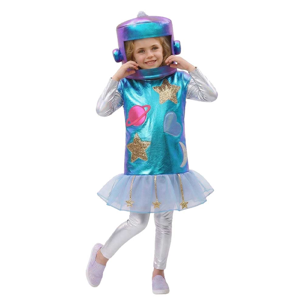 Kinder Mädchen Alien-Anzug Cosplay-Kostüm für Halloween Karneval oder Partys