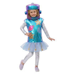 Kinder Mädchen Alien-Anzug Cosplay-Kostüm für Halloween Karneval oder Partys