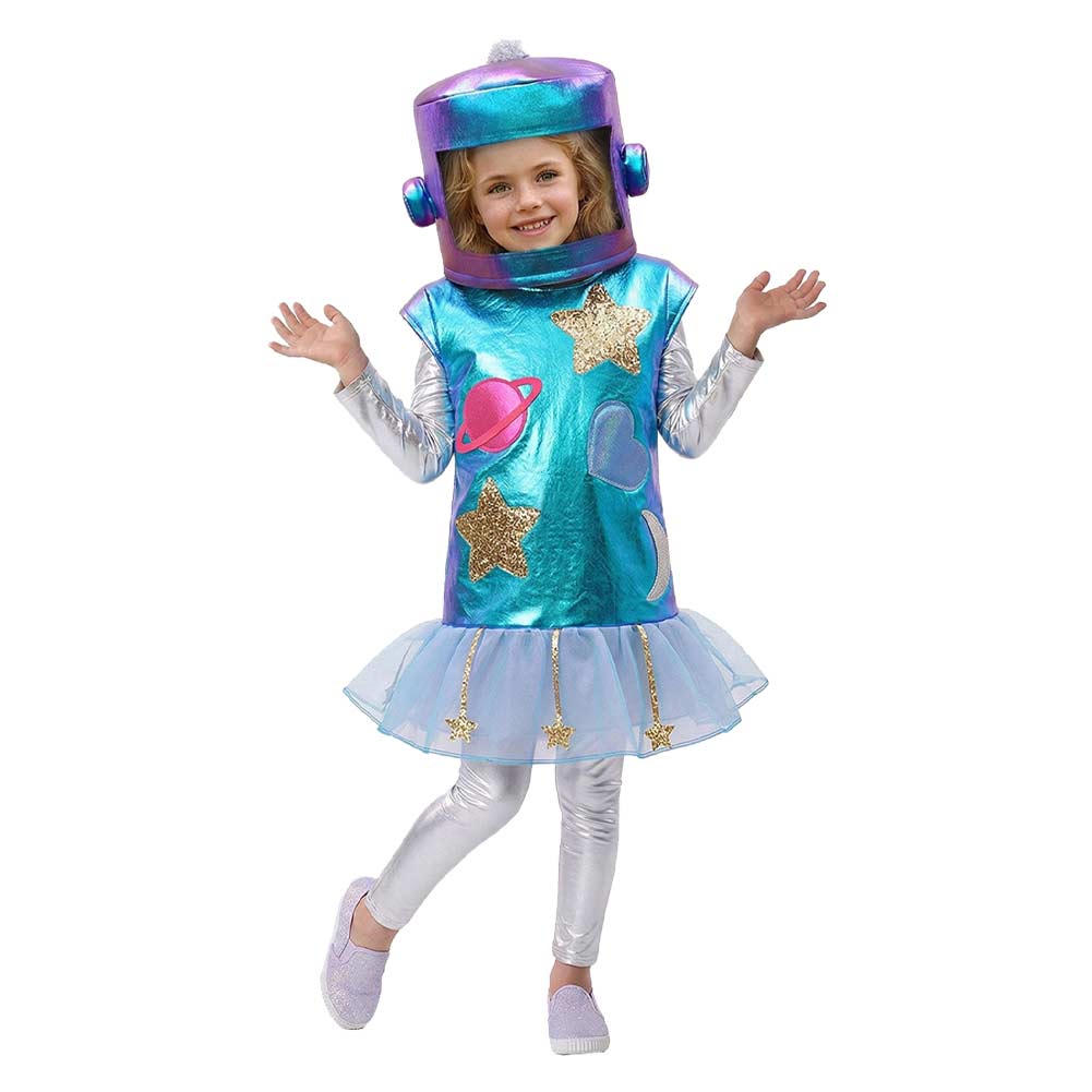 Kinder Mädchen Alien-Anzug Cosplay-Kostüm für Halloween Karneval oder Partys