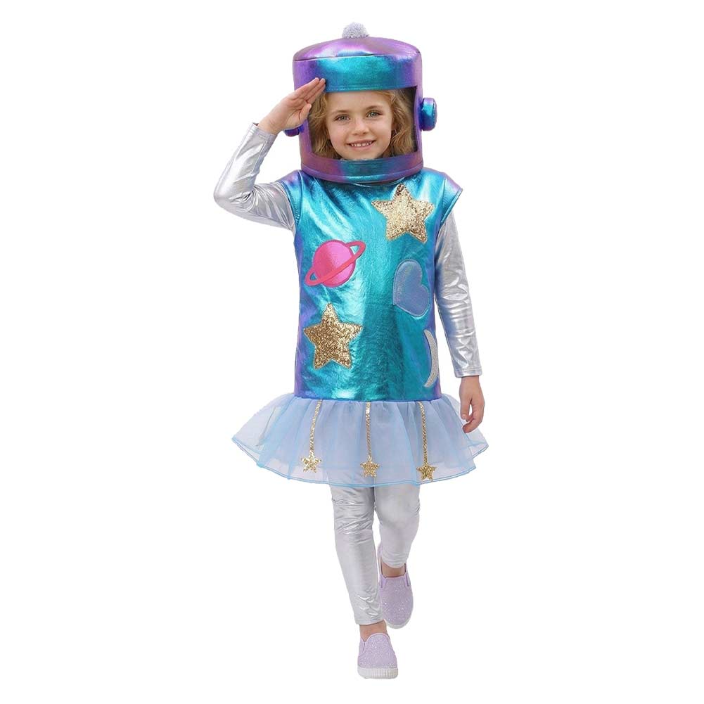 Kinder Mädchen Alien-Anzug Cosplay-Kostüm für Halloween Karneval oder Partys