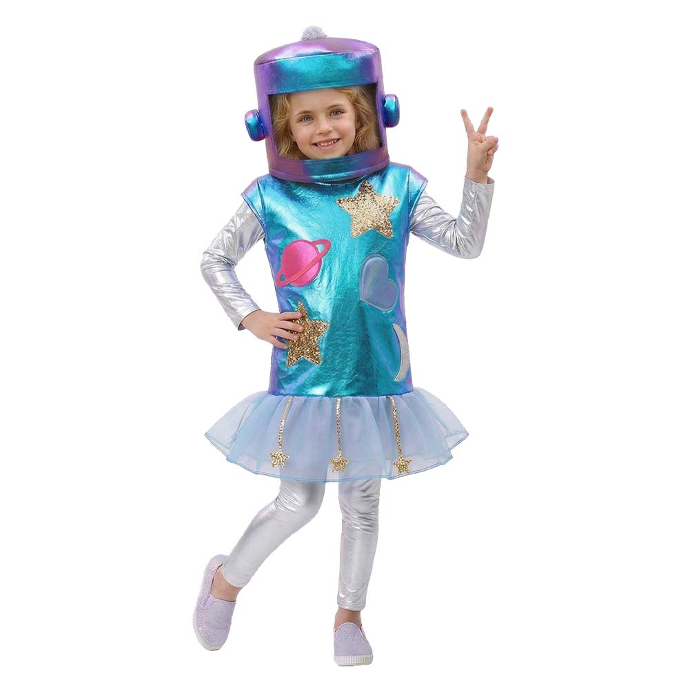 Kinder Mädchen Alien-Anzug Cosplay-Kostüm für Halloween Karneval oder Partys