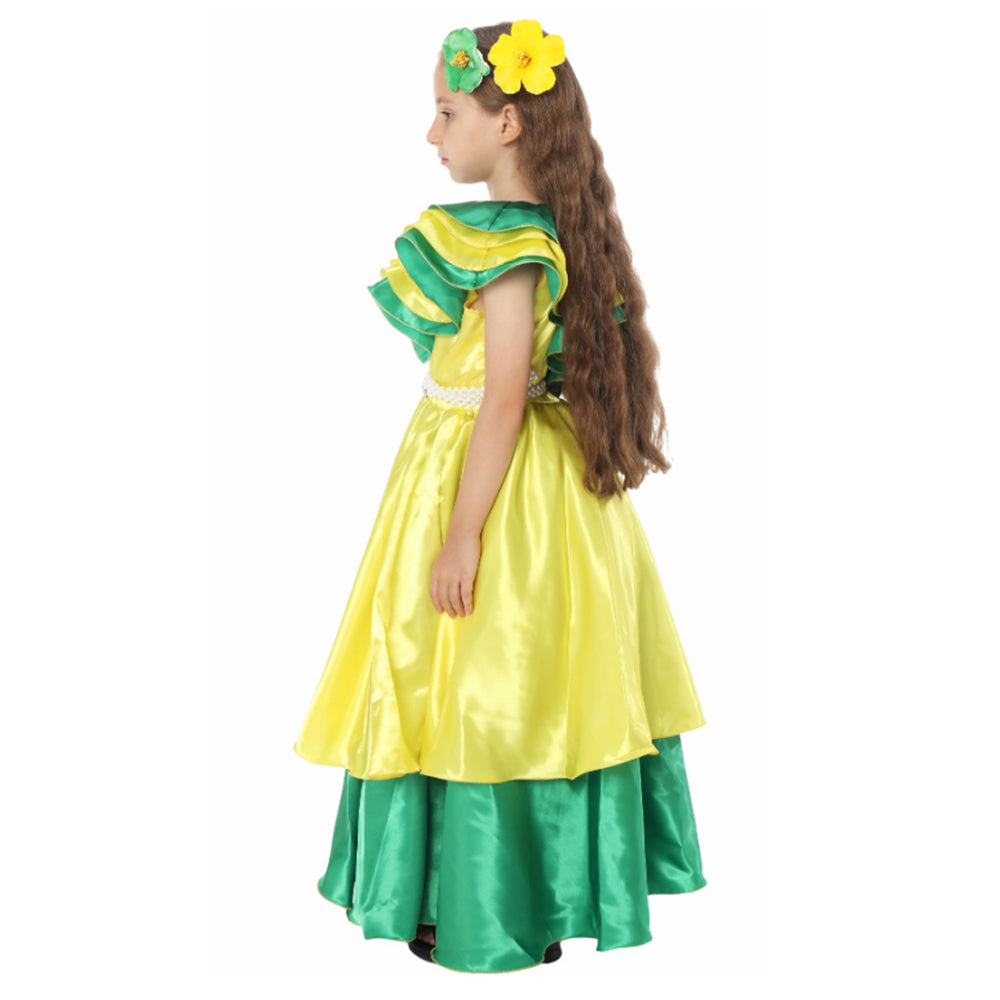 Kinder Mädchen bühnenkostüm für Performance Cosplay Halloween Karneval Party Ethnischer Stil Multifarbiges Kleid